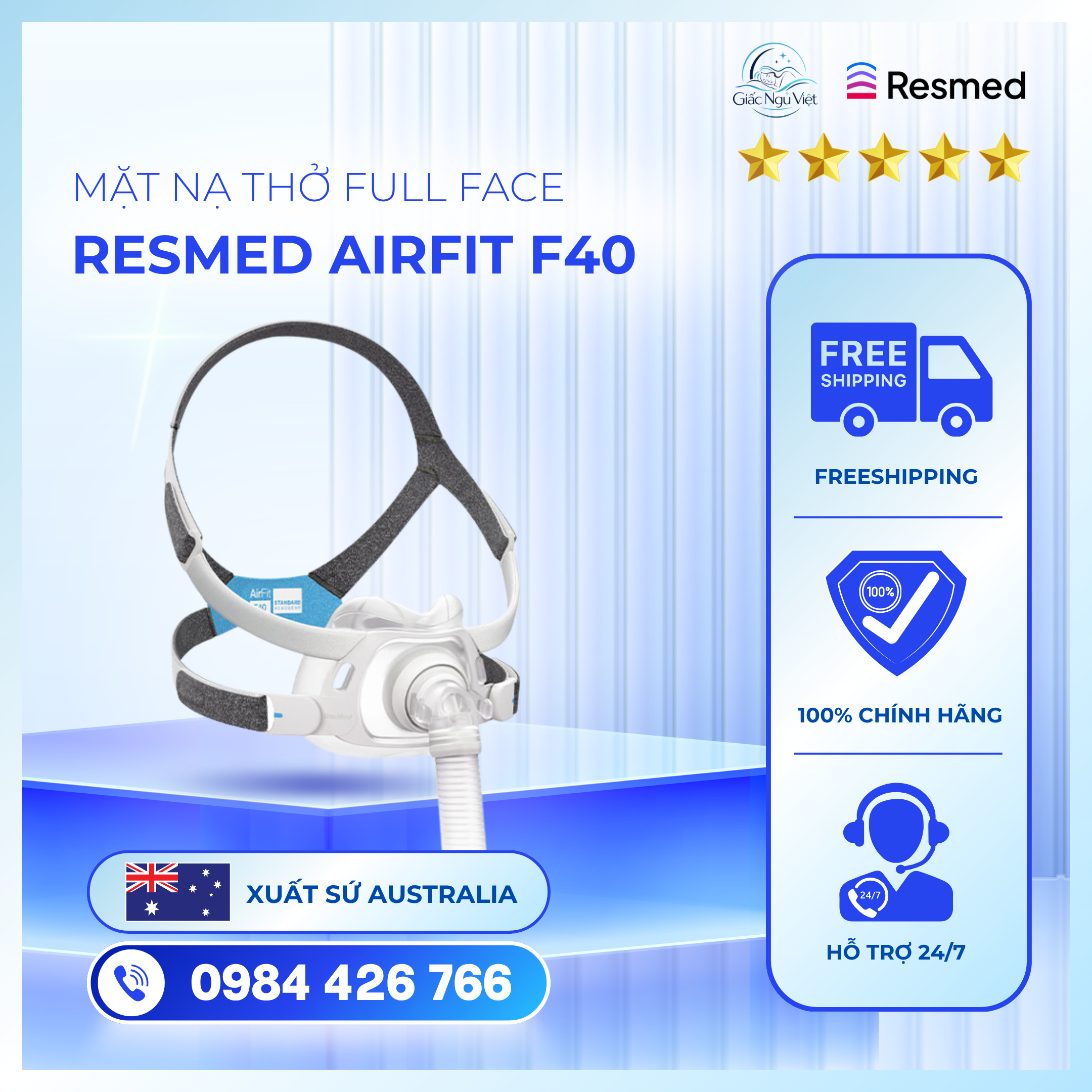 Mặt Nạ Thở ResMed AirFit F40 (Full Face Mask)