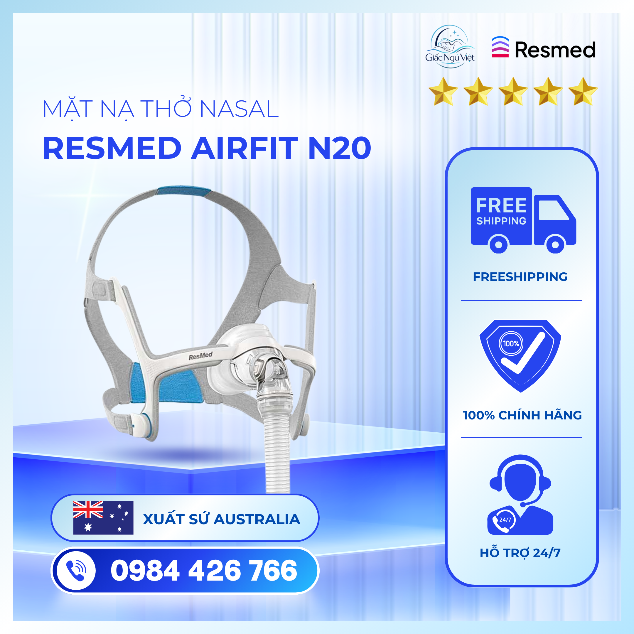 Mặt Nạ Thở ResMed AirFit N20 (Nasal Mask)