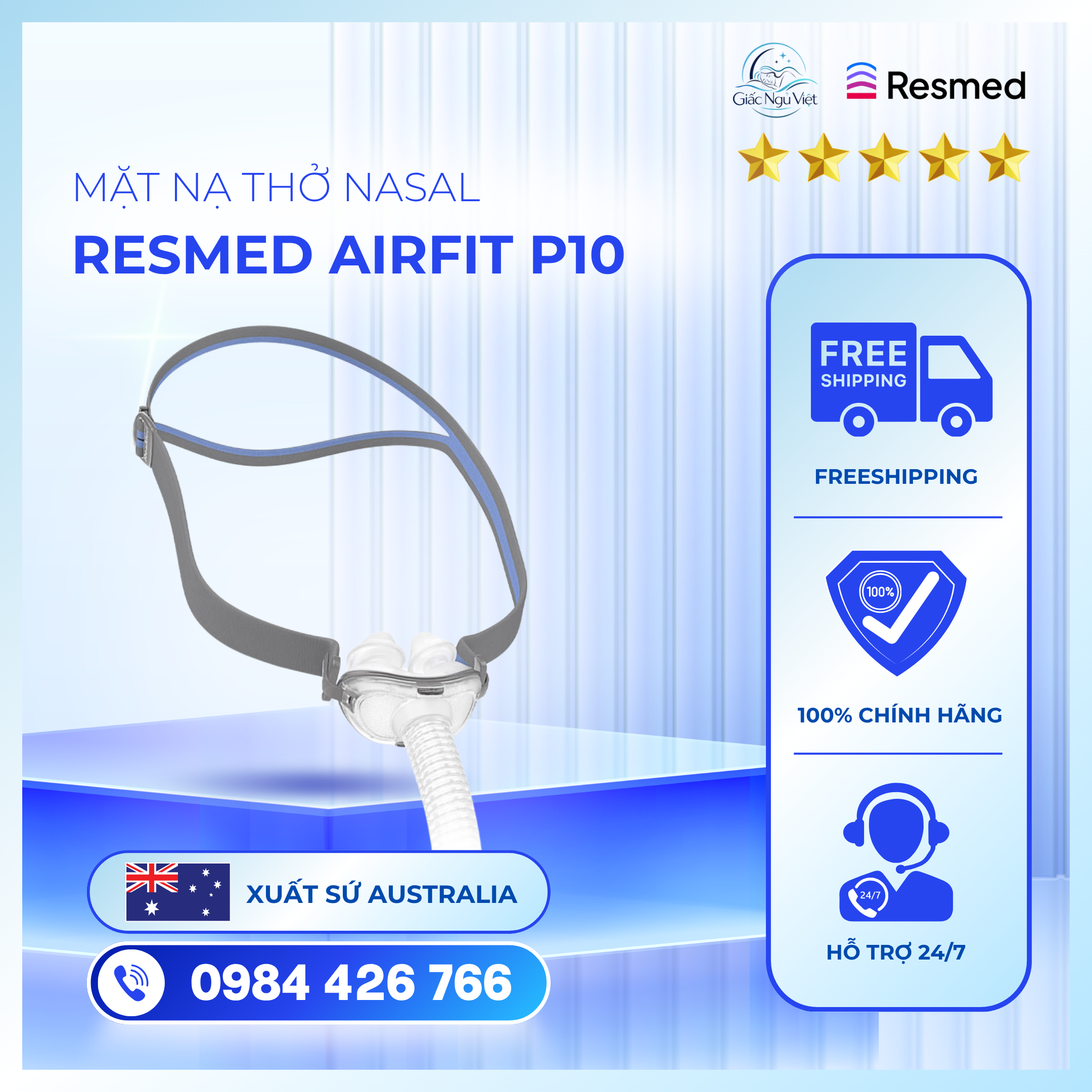 Mặt Nạ Thở ResMed AirFit P10 (Nasal Pillow Mask)