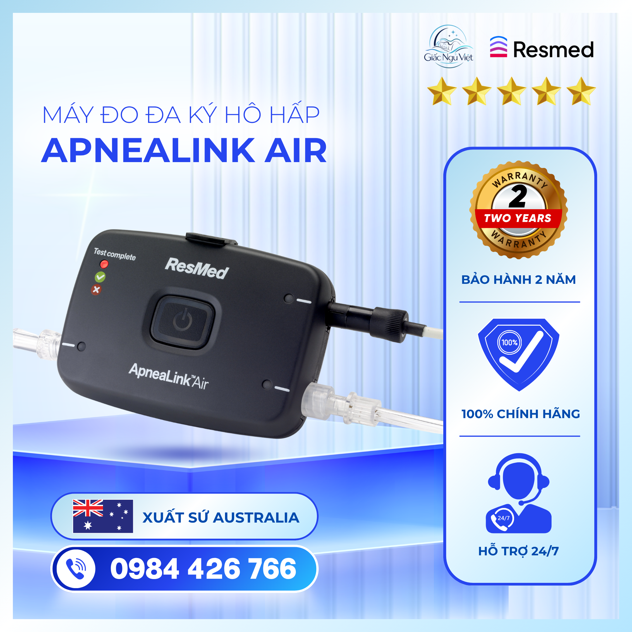 Máy Đo đa ký Hô hấp Apnealink Air