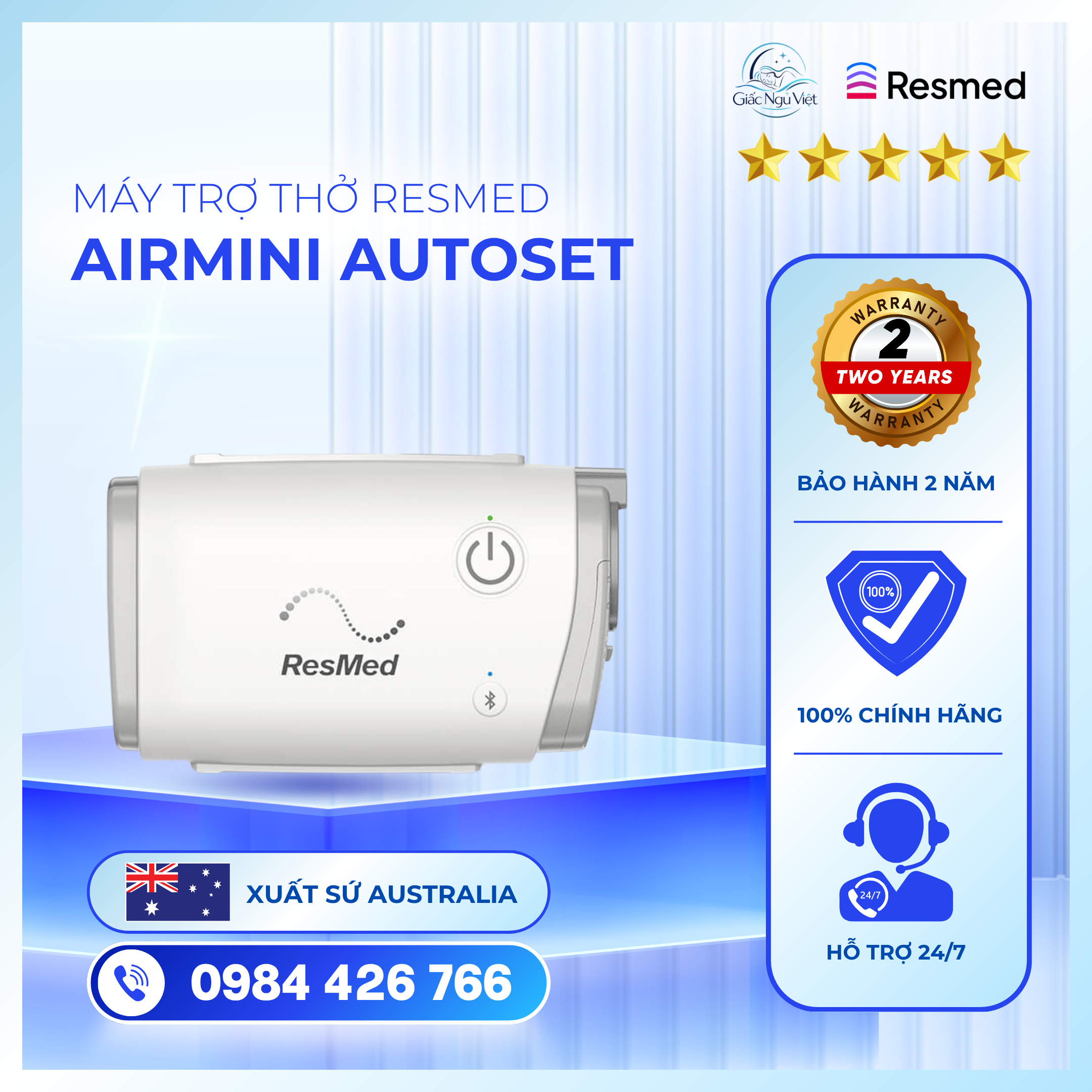 Máy Trợ Thở Auto CPAP ResMed AirMini AutoSet
