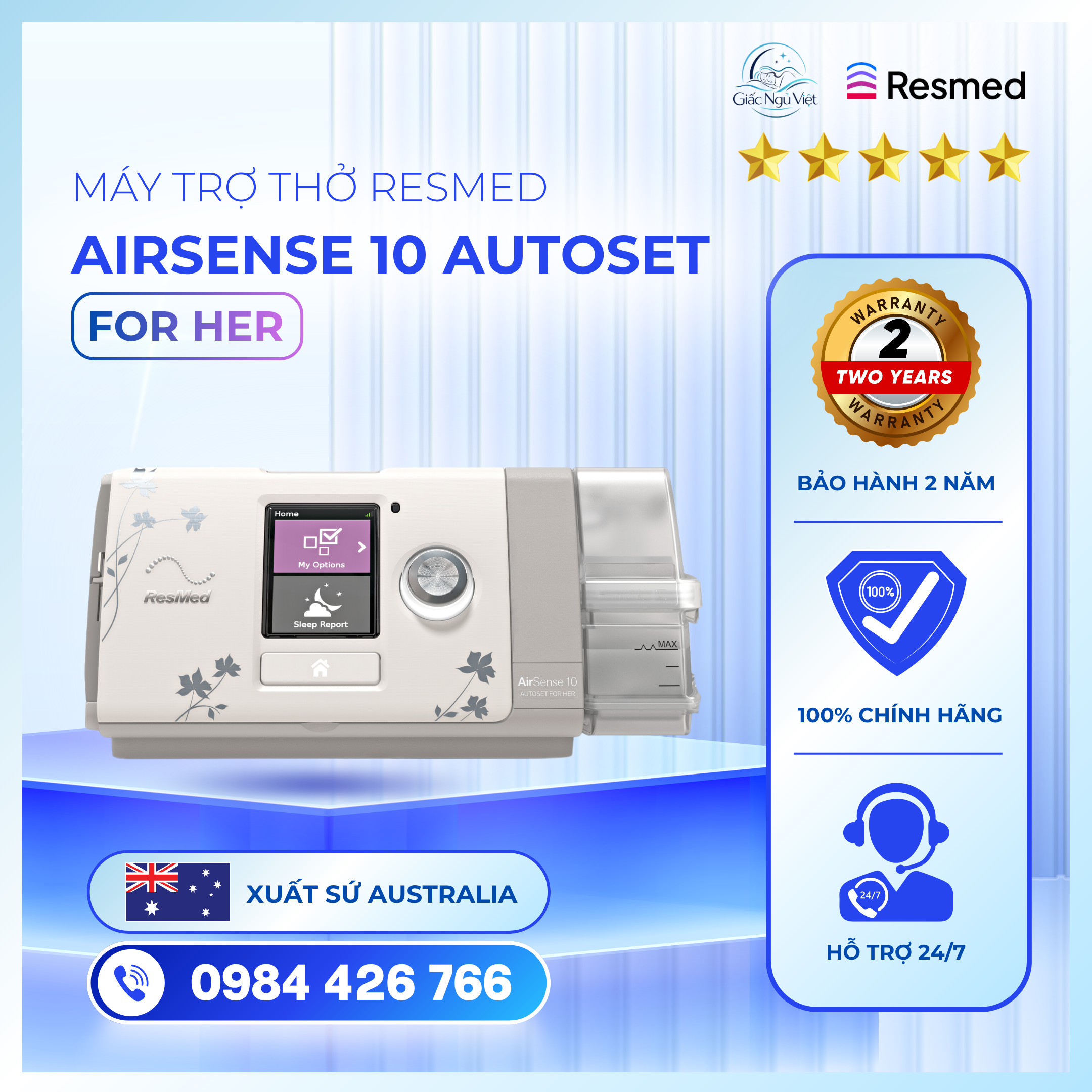 Máy Trợ Thở ResMed AirSense™ 10 AutoSet for Her