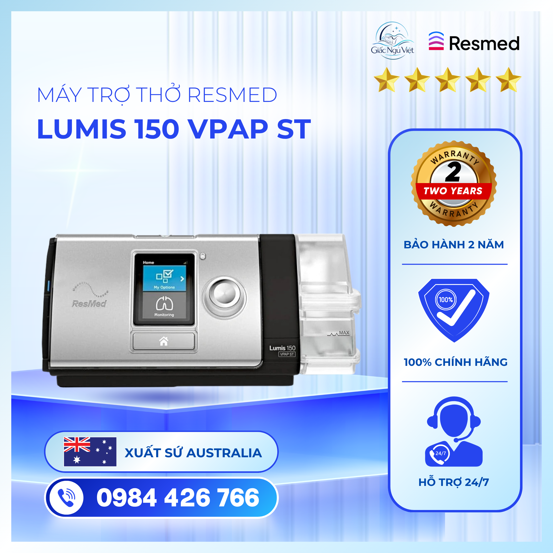 Máy Trợ Thở ResMed Lumis 150 VPAP ST